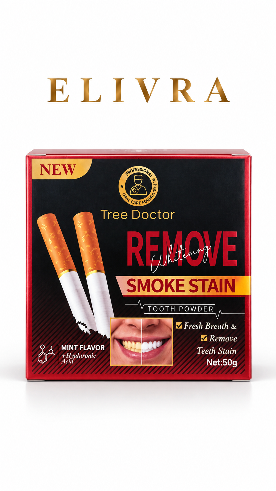 پودر سفیدکننده و لکه‌بر دندان تری دکتر مدل Remove Smoke Stain وزن ۵۰ گرم