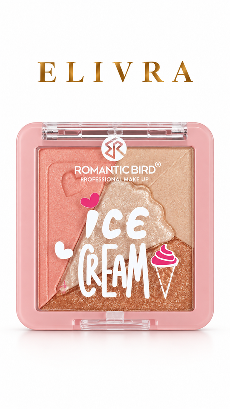 پالت رژگونه و هایلایتر ۴ رنگ رمانتیک برد مدل Ice Cream